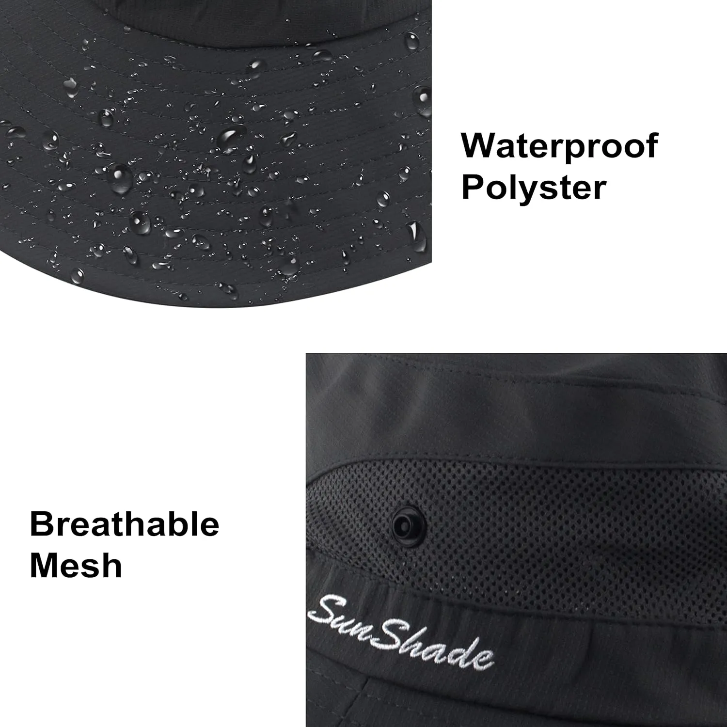 Womens Summer Sun Hat Wide Brim Outdoor UV Protection Hat Foldable Ponytail Bucket Cap for Beach Fishing Hiking