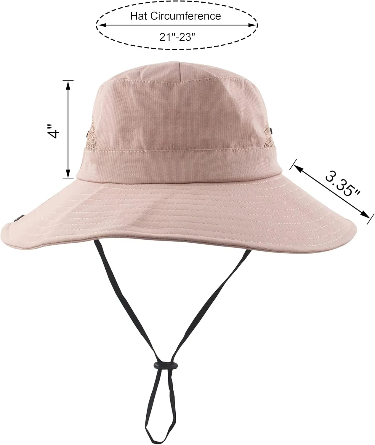 Womens Summer Sun Hat Wide Brim Outdoor UV Protection Hat Foldable Ponytail Bucket Cap for Beach Fishing Hiking