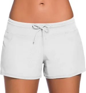 Women's Swim Boardshorts Tankini Boyshorts Beach Bottom Swimsuit Built in Briefs