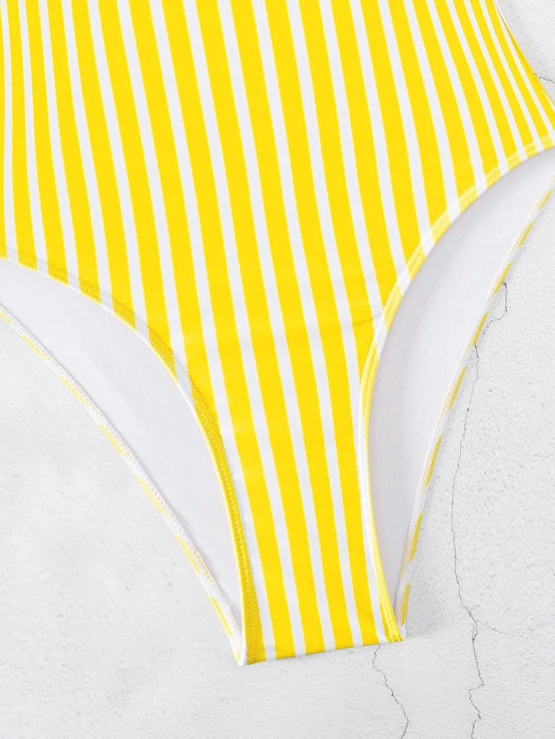 Women's Swim Summer Beach Striped Ruched One Piece Bikinis Swimsuit Beachwear Bathing Suit for Women