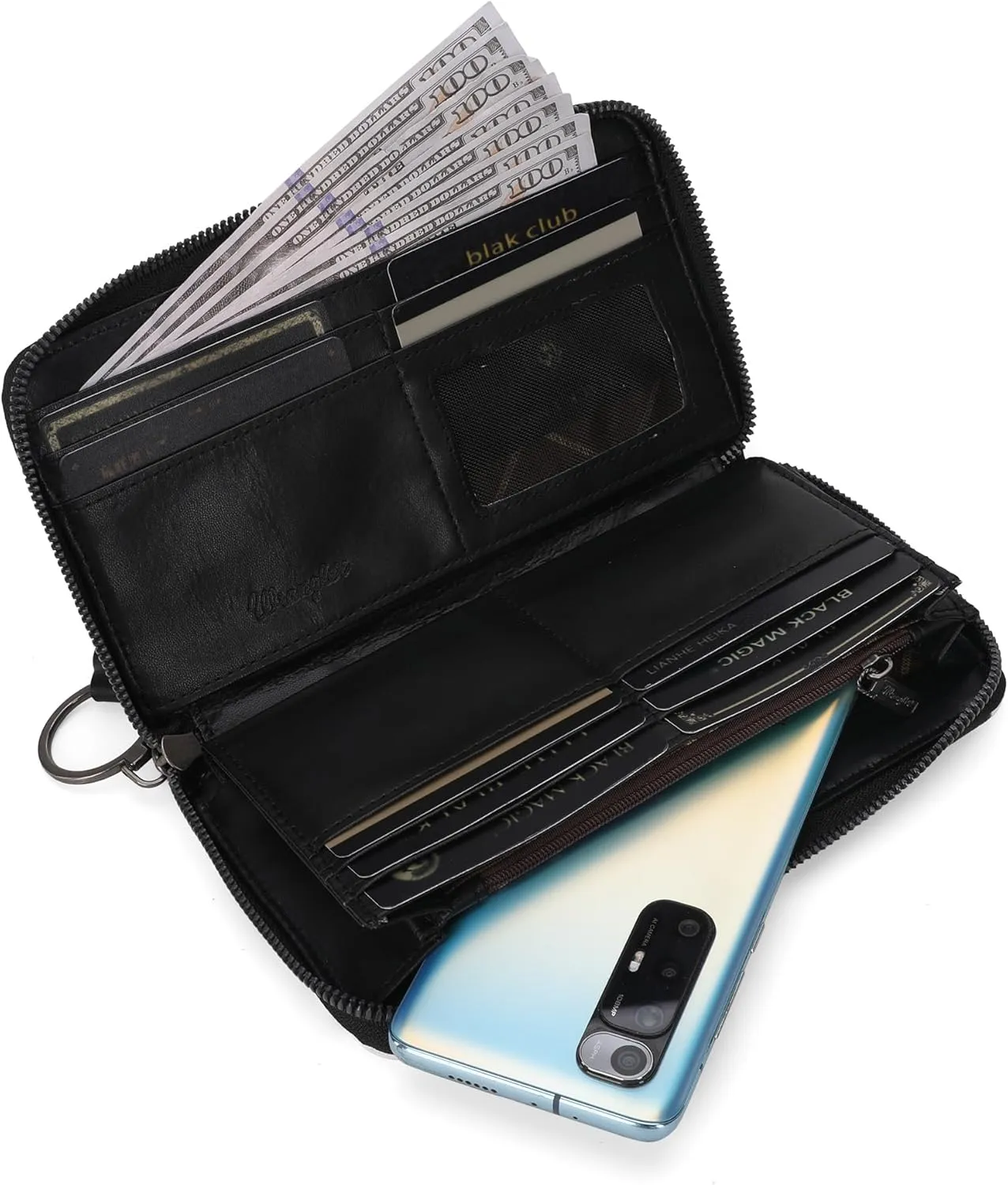 Wrangler Wallet Purse for Women Western Aztec Clutch Wristlet Wallet with Credit Card Holder