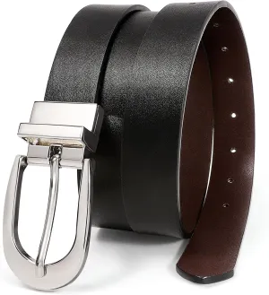 XZQTIVE Reversible Leather Belts for Women with Rotated Metal Buckle Fashion Women Belts