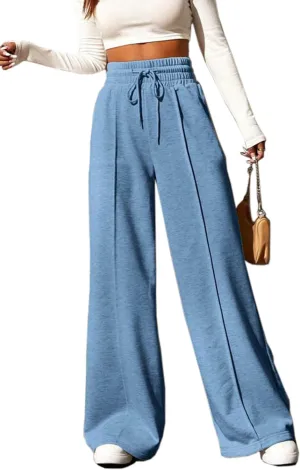 YOCUR Womens High Waisted Drawstring Sweatpants Wide Leg Casual Loose Joggers Yoga Athletic Pants