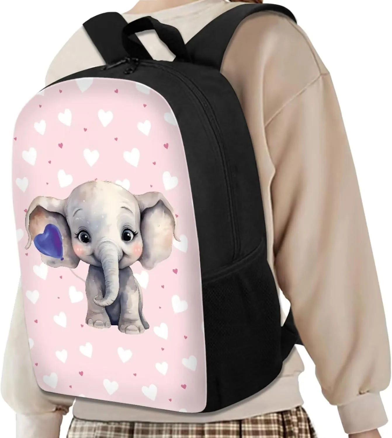Ystardream Cute Elephant Backpack for Girls Bookbag With Lunch Box 7th Grade Backpack Girls Middle Elementary Primary Student Book Bag Teens Schoolbags Back Packs for Travel Daypack Pen Holder