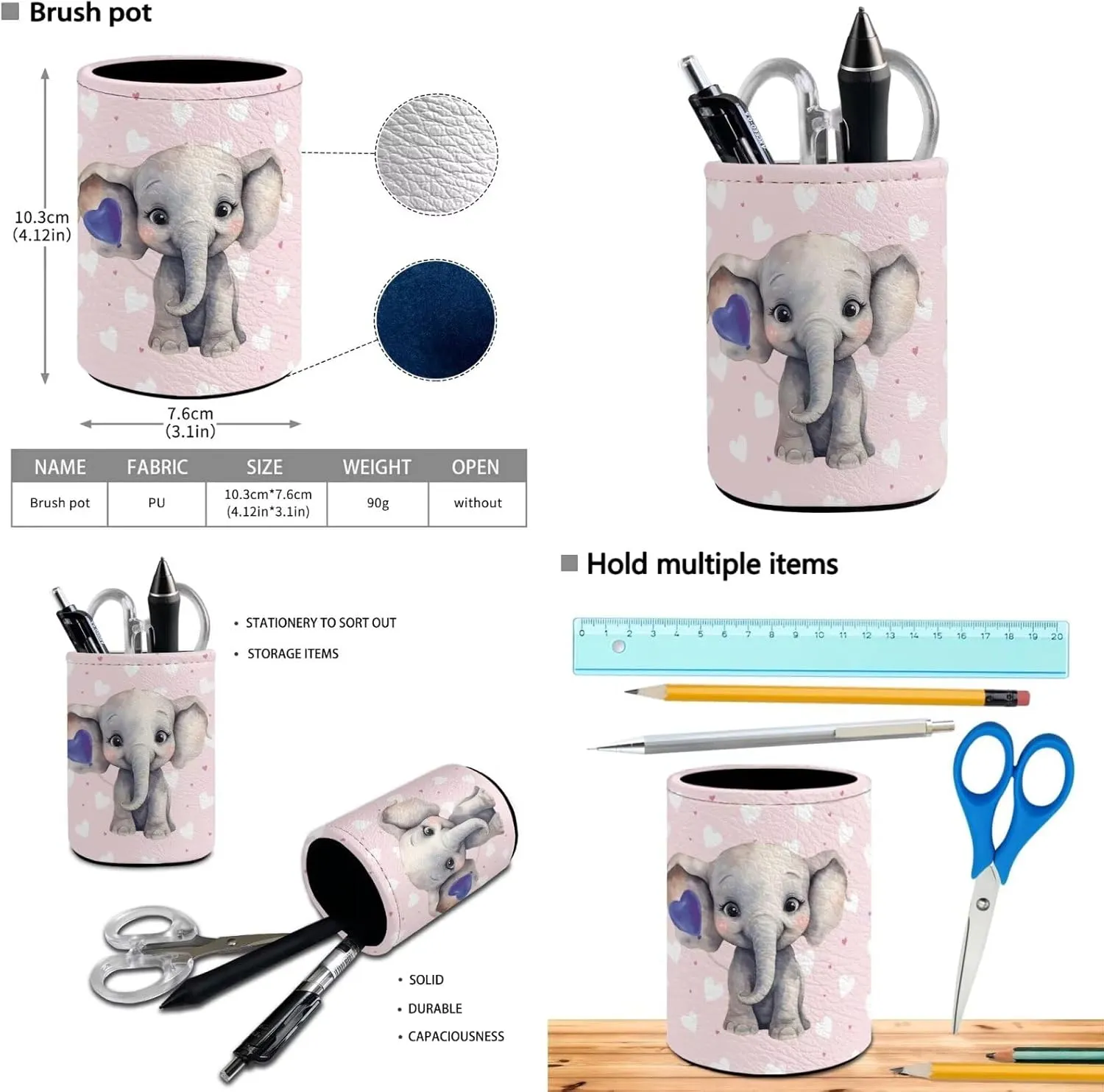 Ystardream Cute Elephant Backpack for Girls Bookbag With Lunch Box 7th Grade Backpack Girls Middle Elementary Primary Student Book Bag Teens Schoolbags Back Packs for Travel Daypack Pen Holder