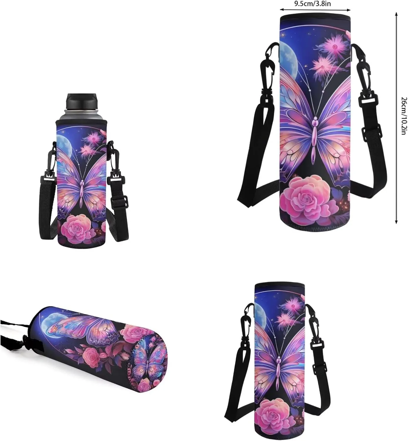Ystardream Fashion Butterfly Backpack for School Girls Bookbag With Lunch Box Middle School Backpack for Teens Children Elementary Middle School Student,Waterproof School Bag Set with Pen Holder