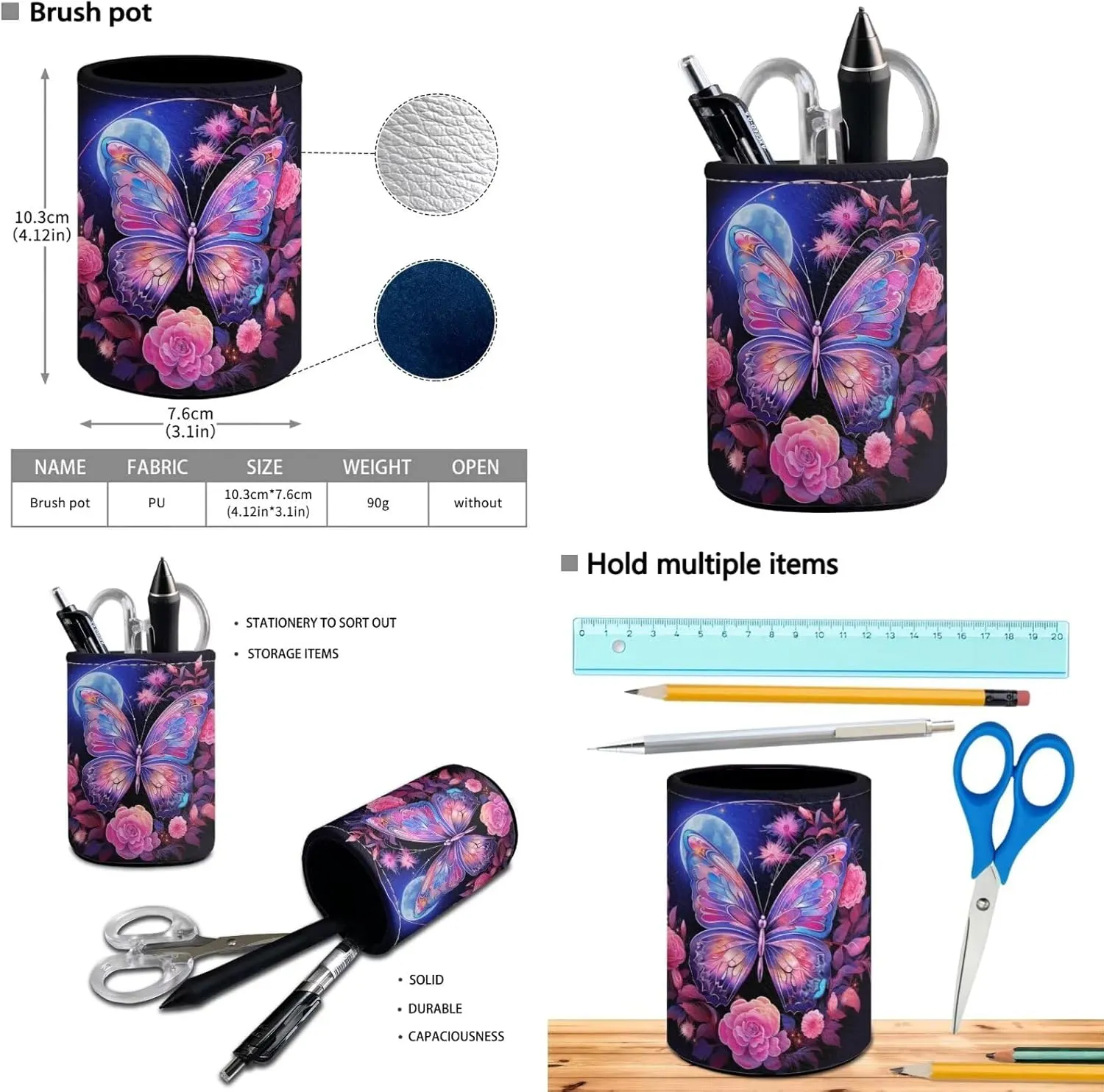 Ystardream Fashion Butterfly Backpack for School Girls Bookbag With Lunch Box Middle School Backpack for Teens Children Elementary Middle School Student,Waterproof School Bag Set with Pen Holder