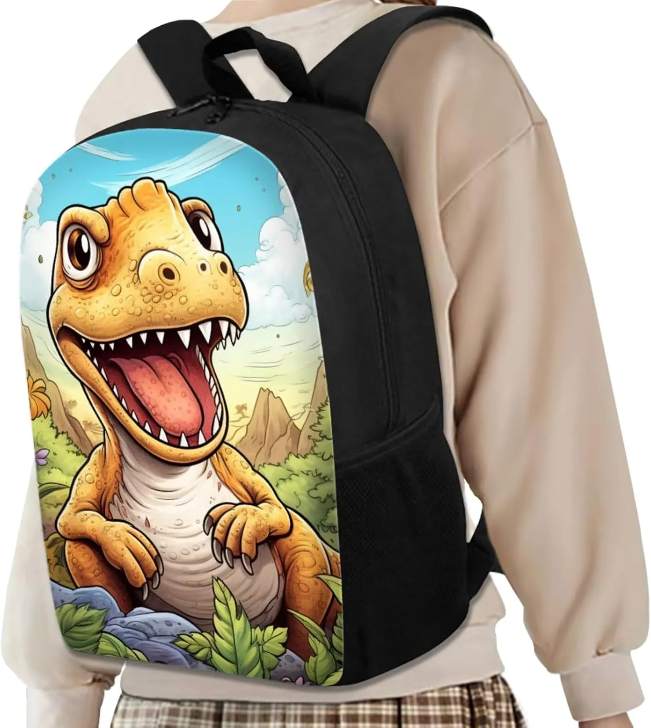 Ystardream Kids Backpack with Lunch Box Cute Dinosaur School Bags for Boys 10-12 with Water Bottle Sleeve Pen Holder Shoulder Straps Rucksack Daypack 4 Piece Set Cute School Supplies