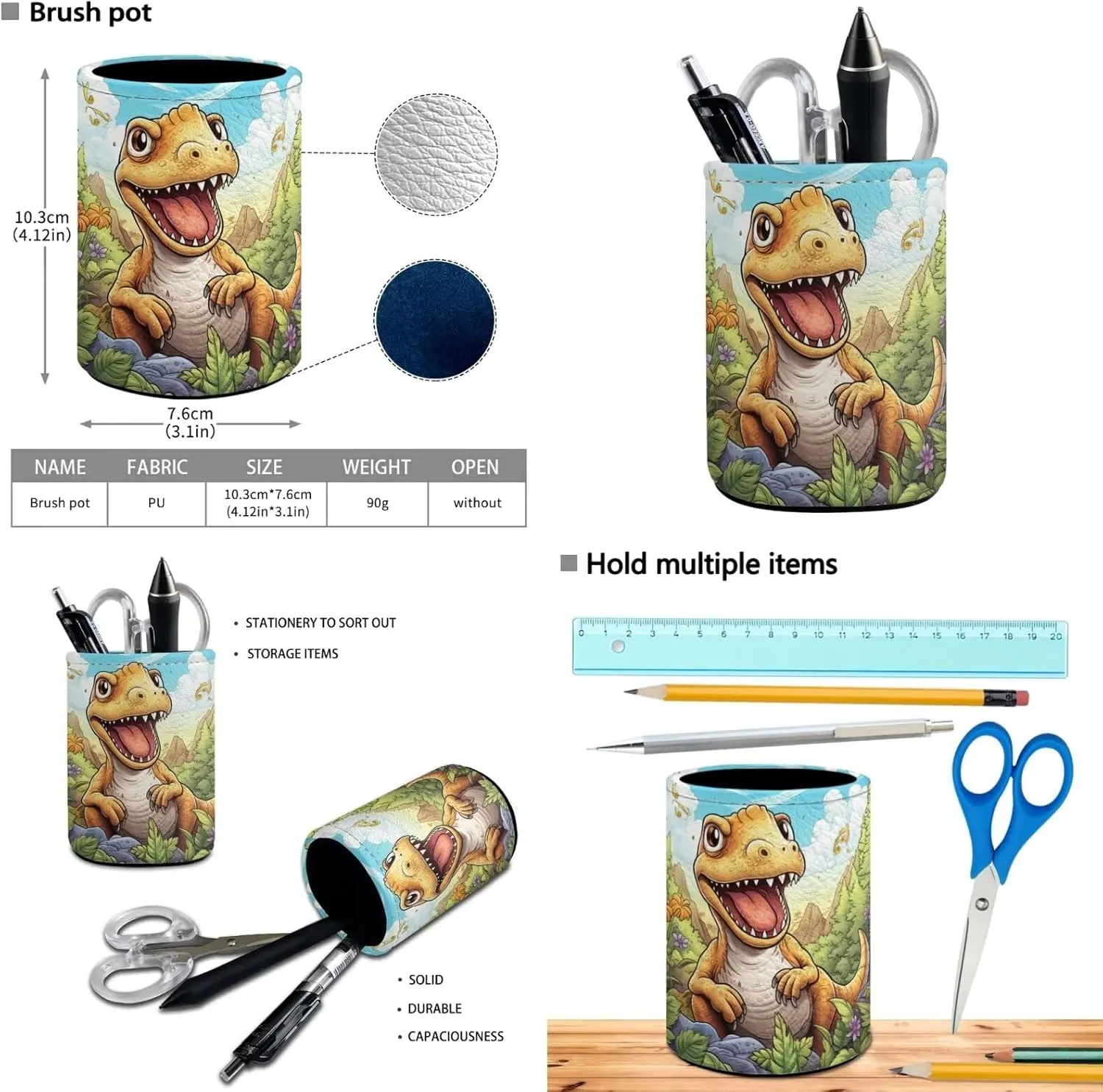Ystardream Kids Backpack with Lunch Box Cute Dinosaur School Bags for Boys 10-12 with Water Bottle Sleeve Pen Holder Shoulder Straps Rucksack Daypack 4 Piece Set Cute School Supplies