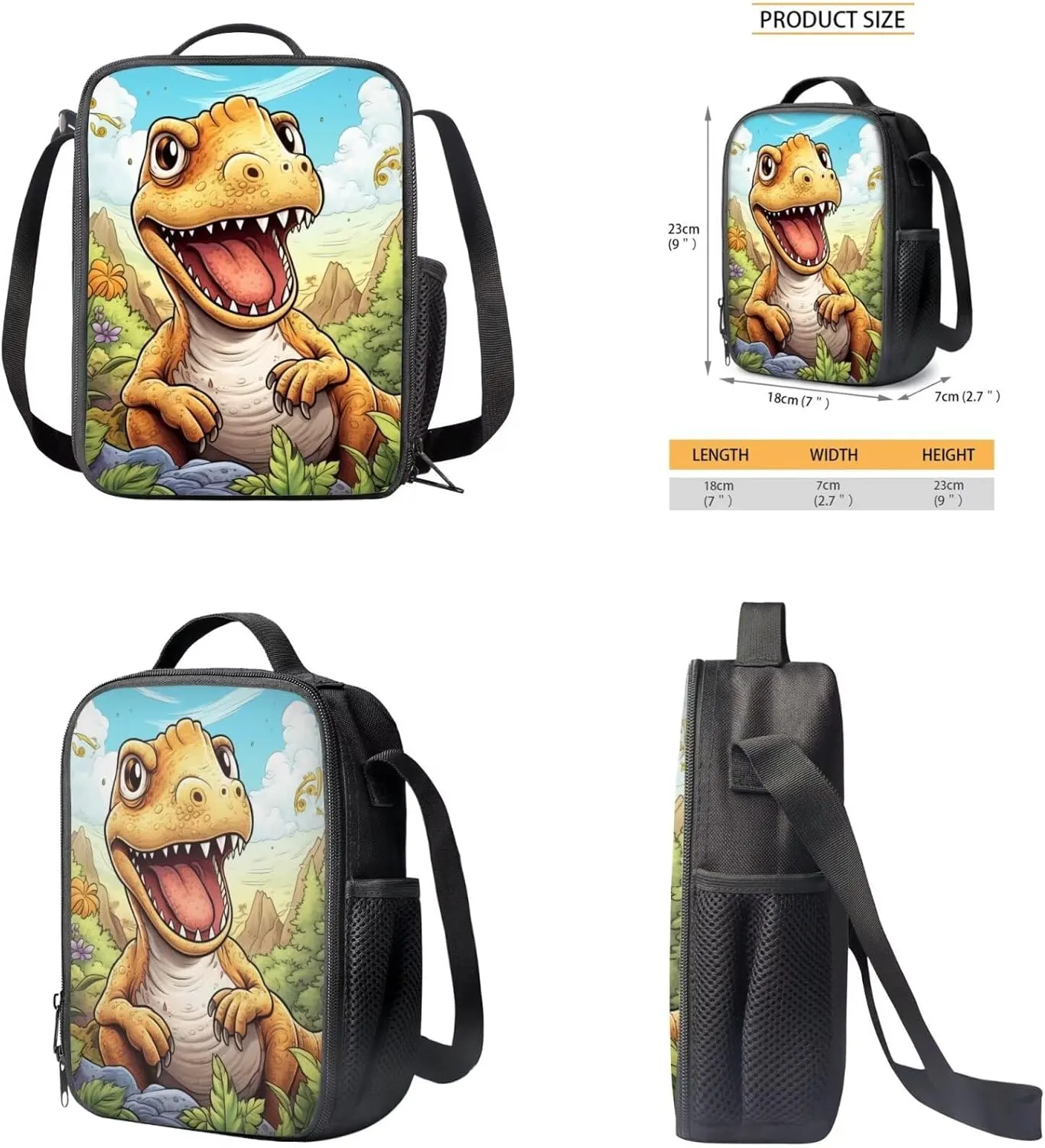 Ystardream Kids Backpack with Lunch Box Cute Dinosaur School Bags for Boys 10-12 with Water Bottle Sleeve Pen Holder Shoulder Straps Rucksack Daypack 4 Piece Set Cute School Supplies