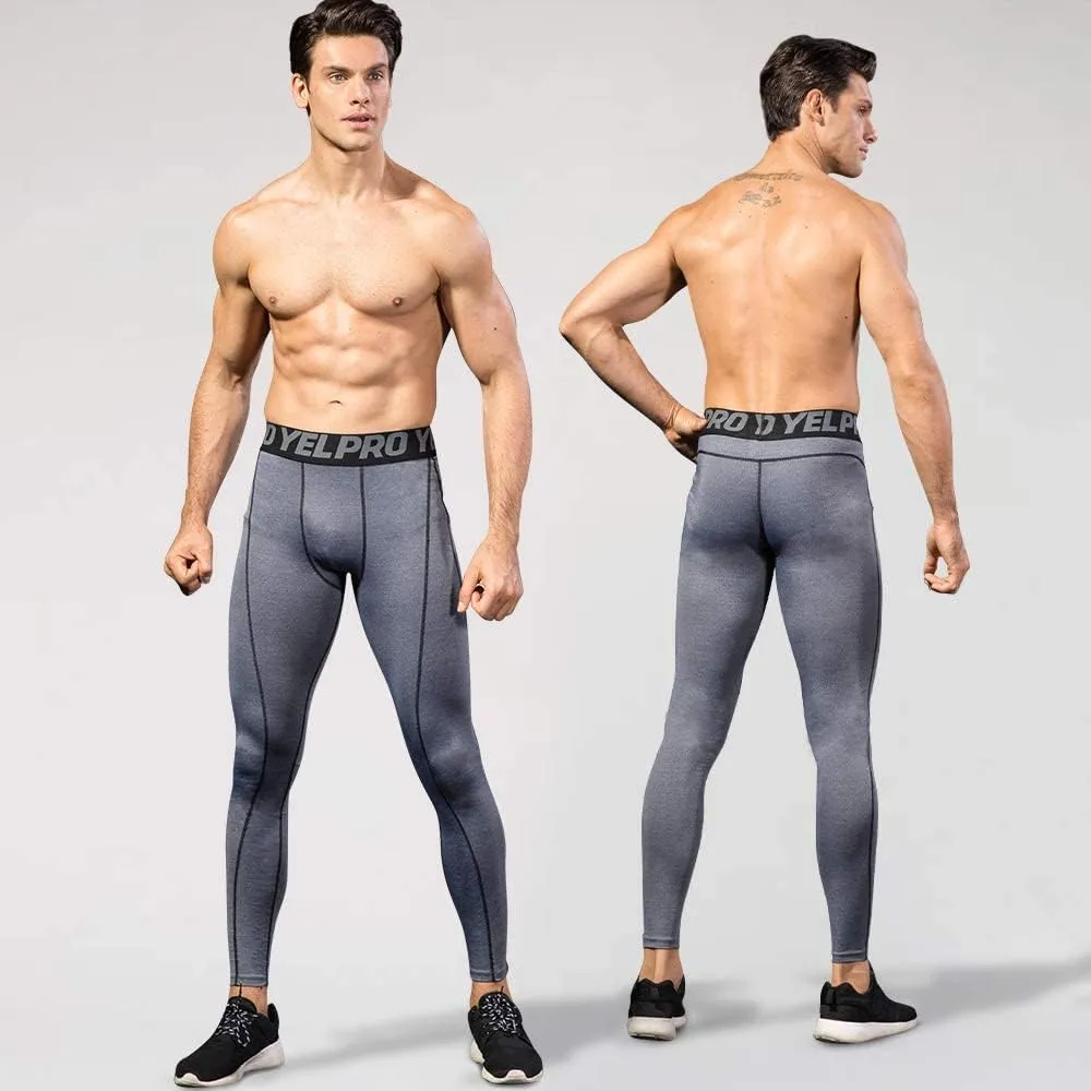 Yuerlian Men's Compression Pants Cool Dry Baselayer Tights Leggings