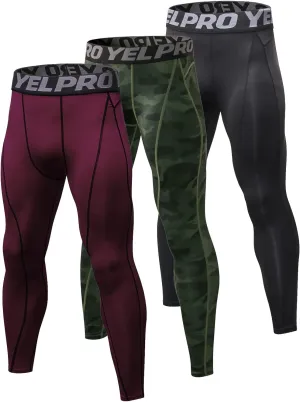 Yuerlian Men's Compression Pants Cool Dry Baselayer Tights Leggings