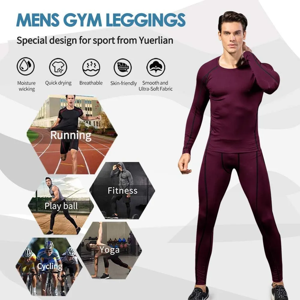 Yuerlian Men's Compression Pants Cool Dry Baselayer Tights Leggings