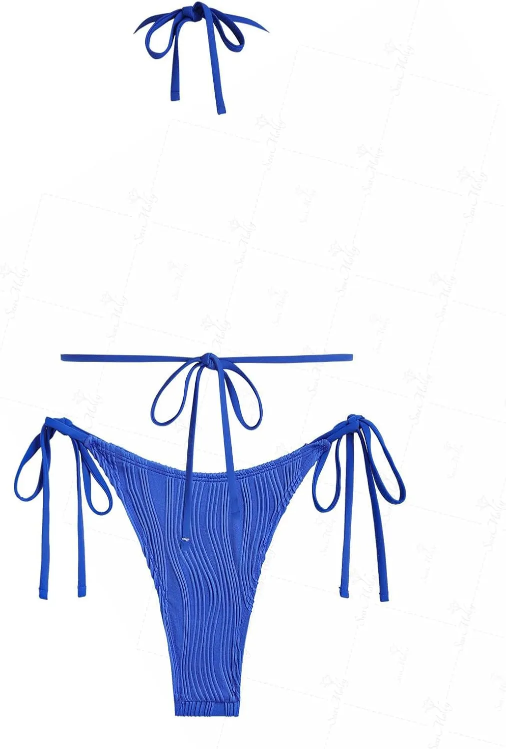 ZAFUL Bikini Sets for Women 2024 Halter Two Piece Swimsuits Sexy Triangle Bikinis Cheeky Bathing Suit